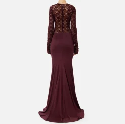 Abito red carpet in tulle flock ricamato