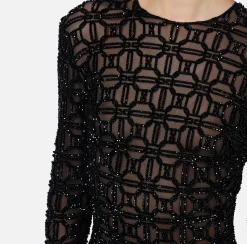 Abito red carpet in tulle flock ricamato