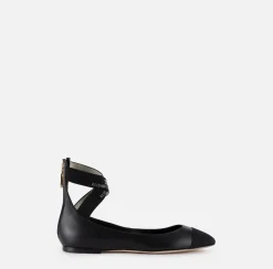 Ballerina in nappa con elastici jacquard