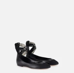 Ballerina in nappa con elastici jacquard