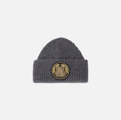 Beanie in lana con patch logo