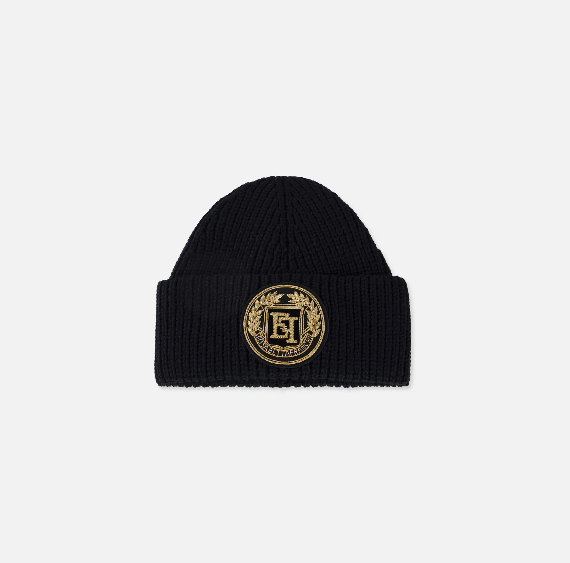 Beanie in lana con patch logo