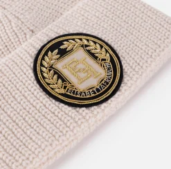 Beanie in lana con patch logo