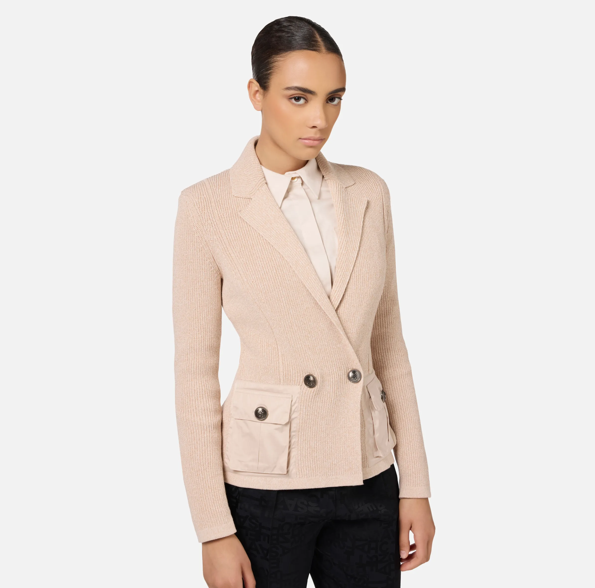Blazer con tasche in vela tecnica