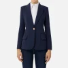 Blazer in crêpe con revers a lancia