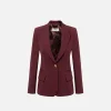 Blazer in crêpe con revers a lancia