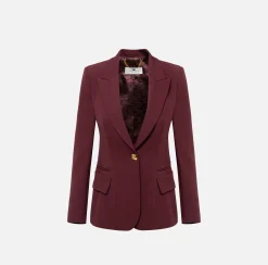 Blazer in crêpe con revers a lancia