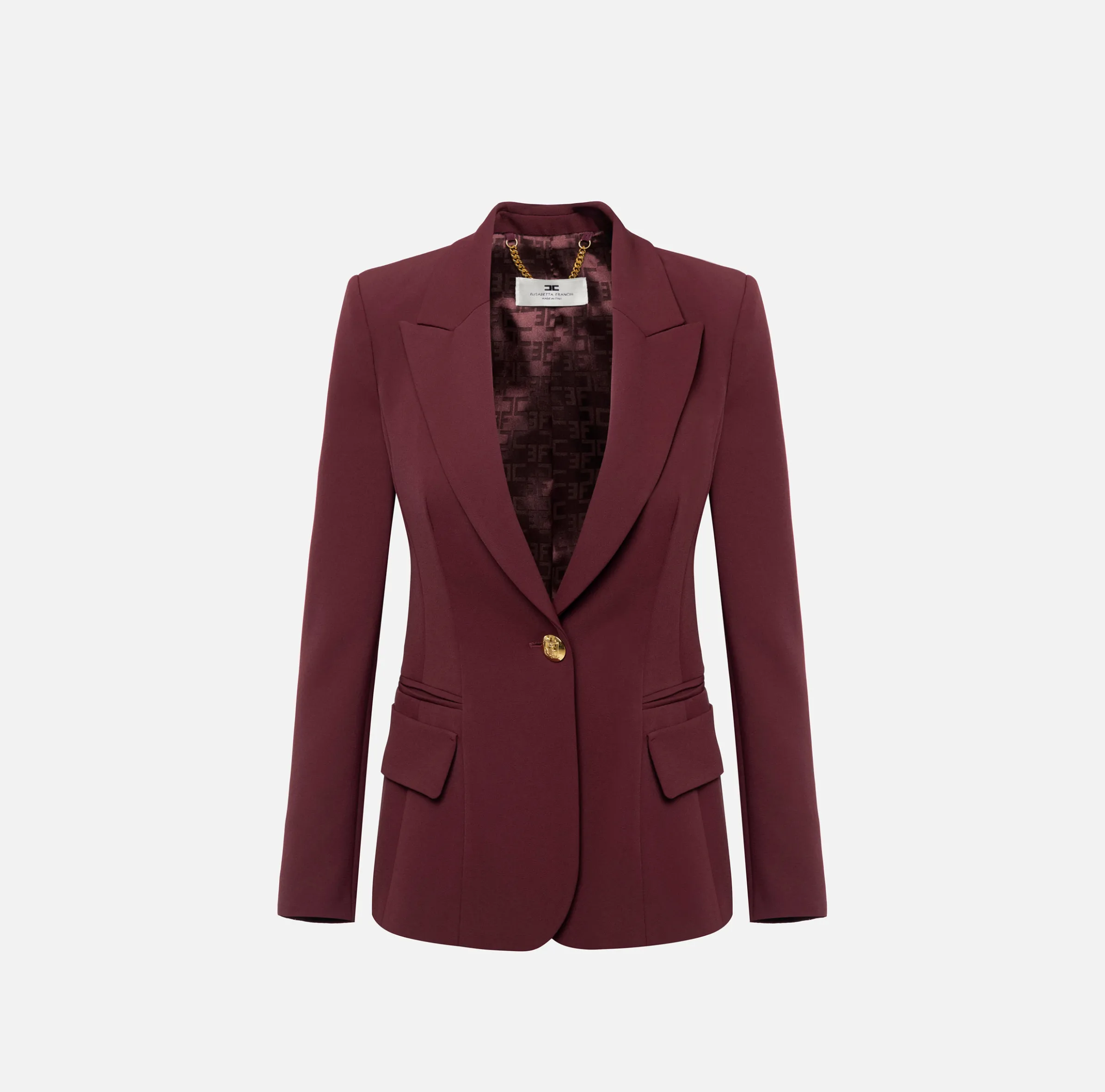 Blazer in crêpe con revers a lancia