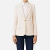 Blazer in crêpe con revers a lancia