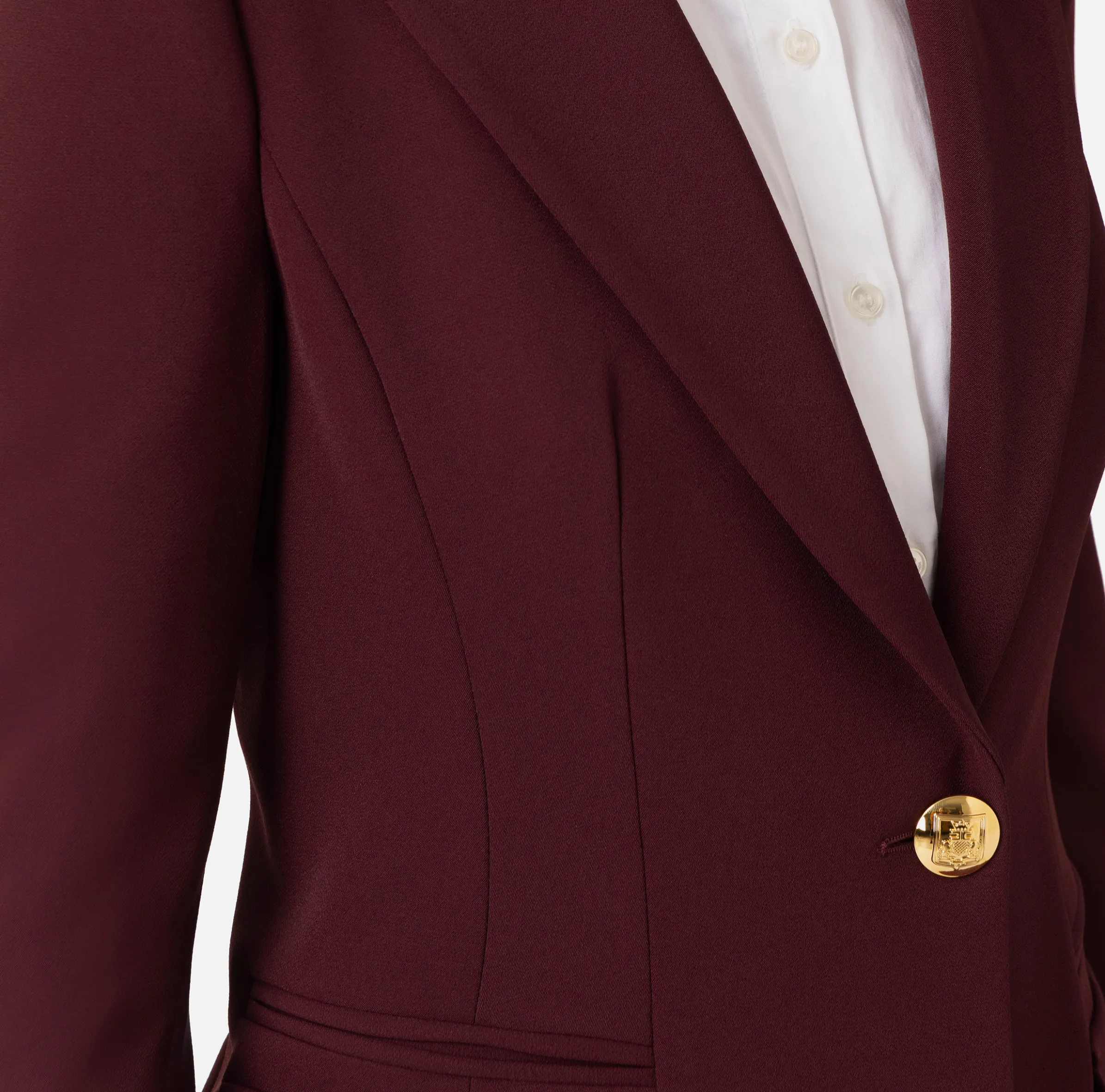 Blazer in crêpe con revers a lancia