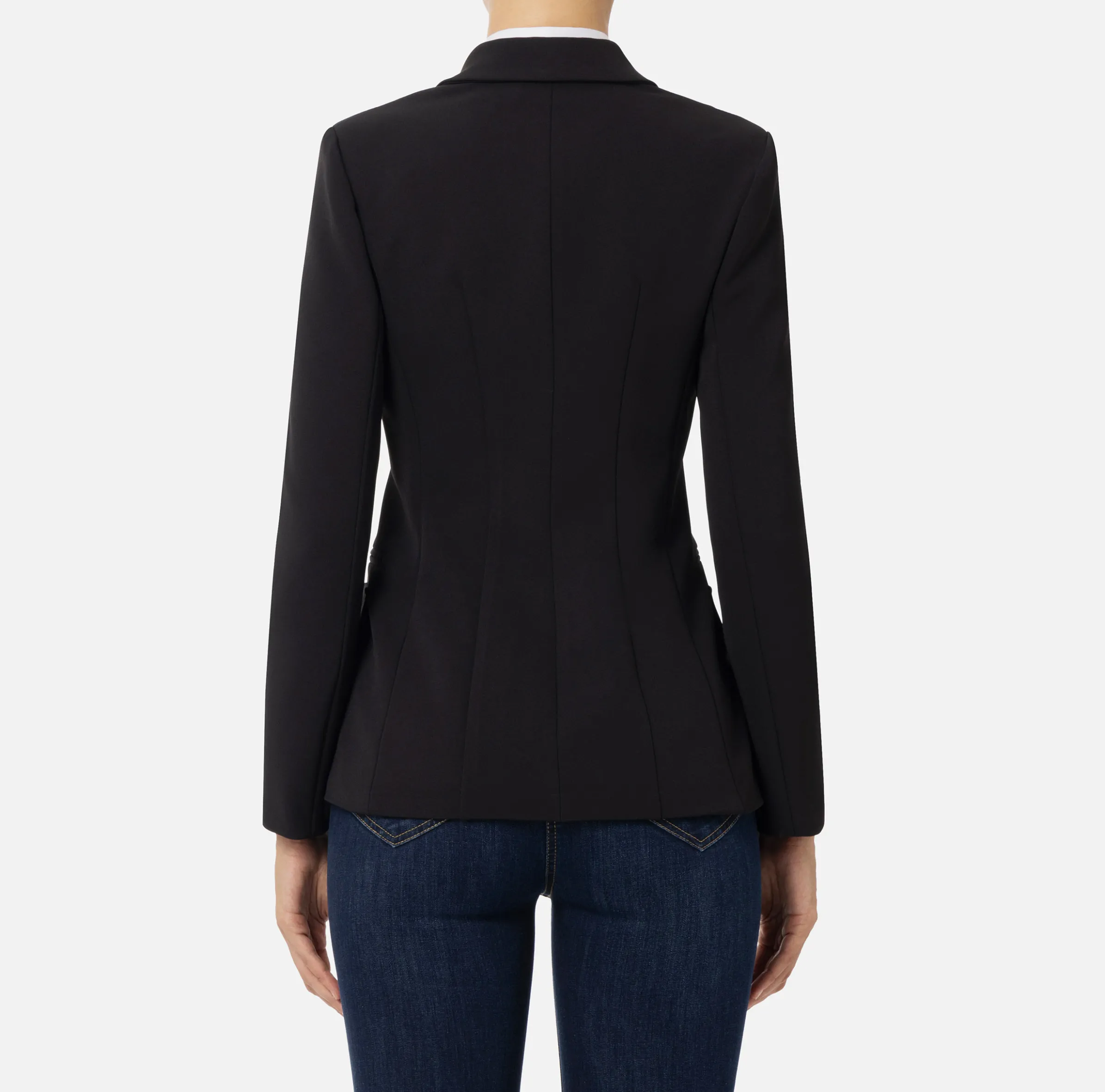 Blazer in crêpe con revers a lancia