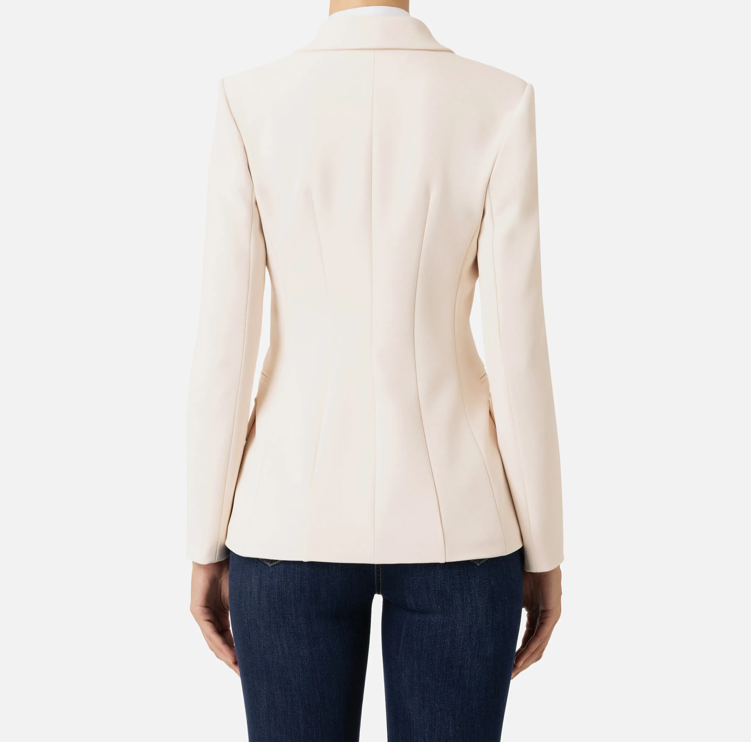 Blazer in crêpe con revers a lancia