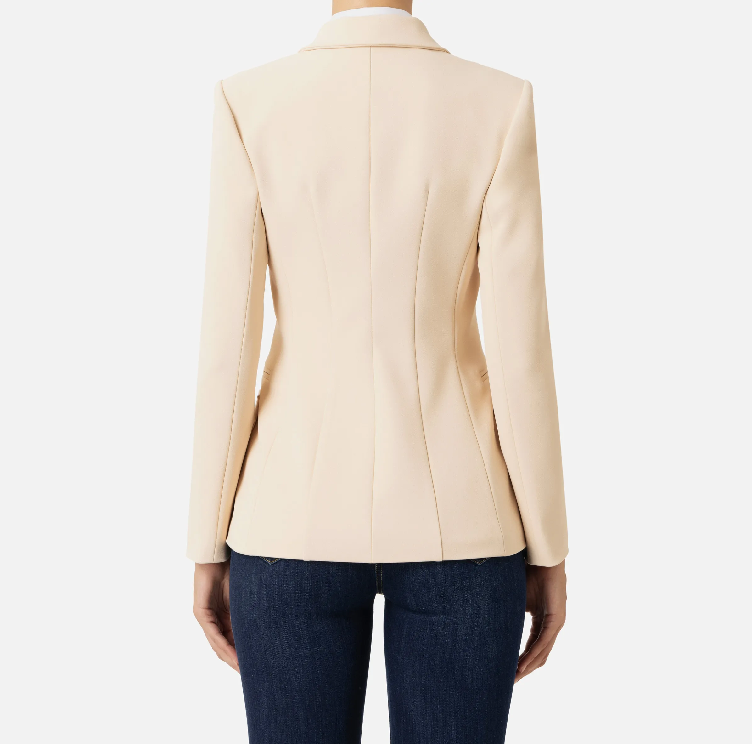 Blazer in crêpe con revers a lancia