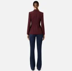 Blazer in crêpe con revers a lancia