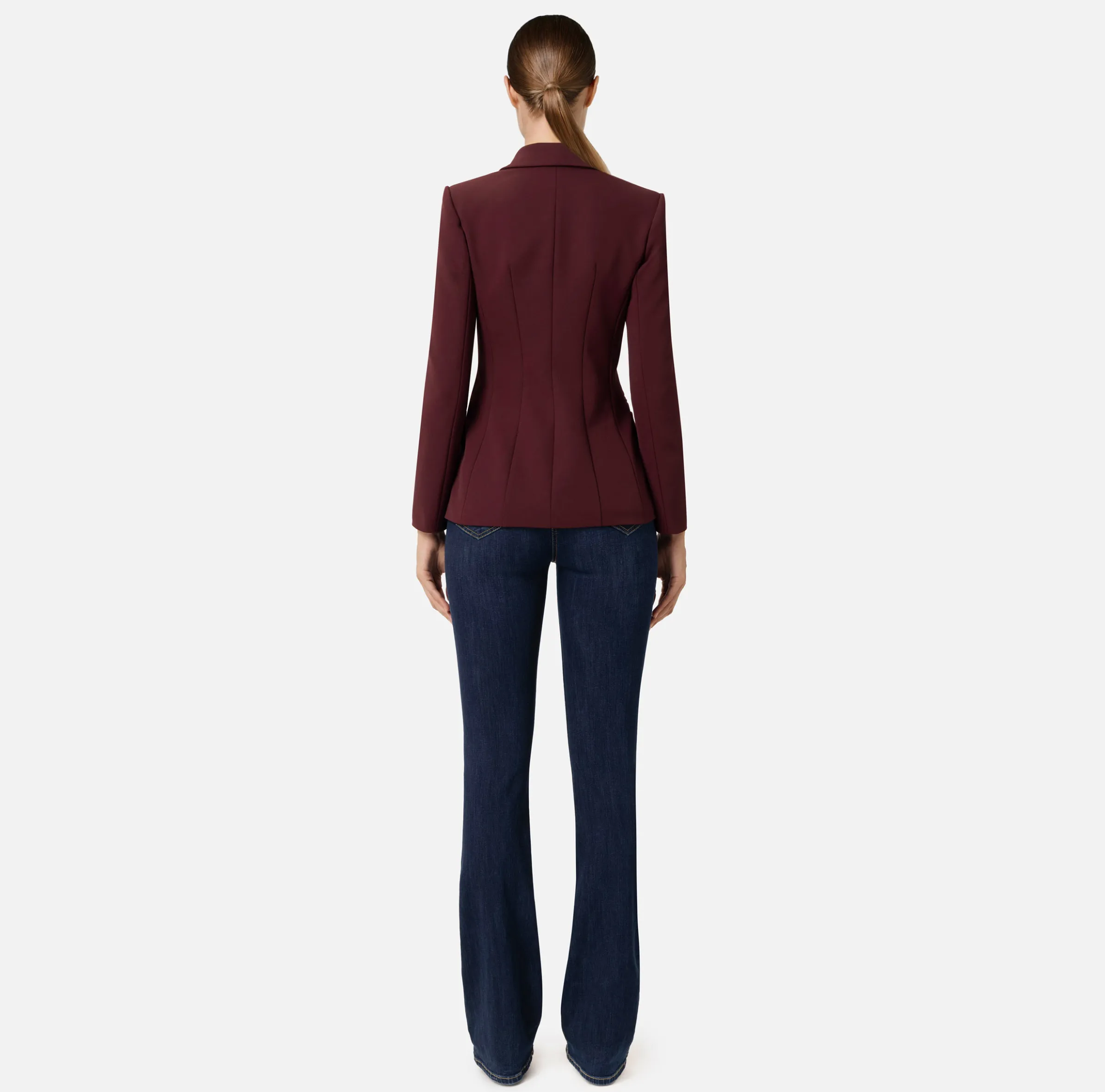 Blazer in crêpe con revers a lancia