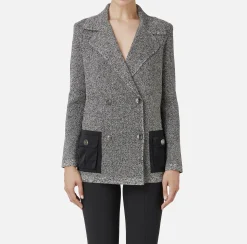 Blazer in viscosa mélange con tasche in vela tecnica