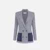 Blazer in viscosa mélange con tasche in vela tecnica