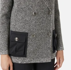 Blazer in viscosa mélange con tasche in vela tecnica