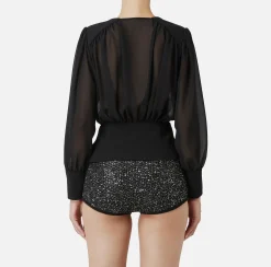 Blusa in georgette con baschina