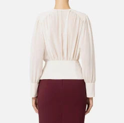 Blusa in georgette con baschina