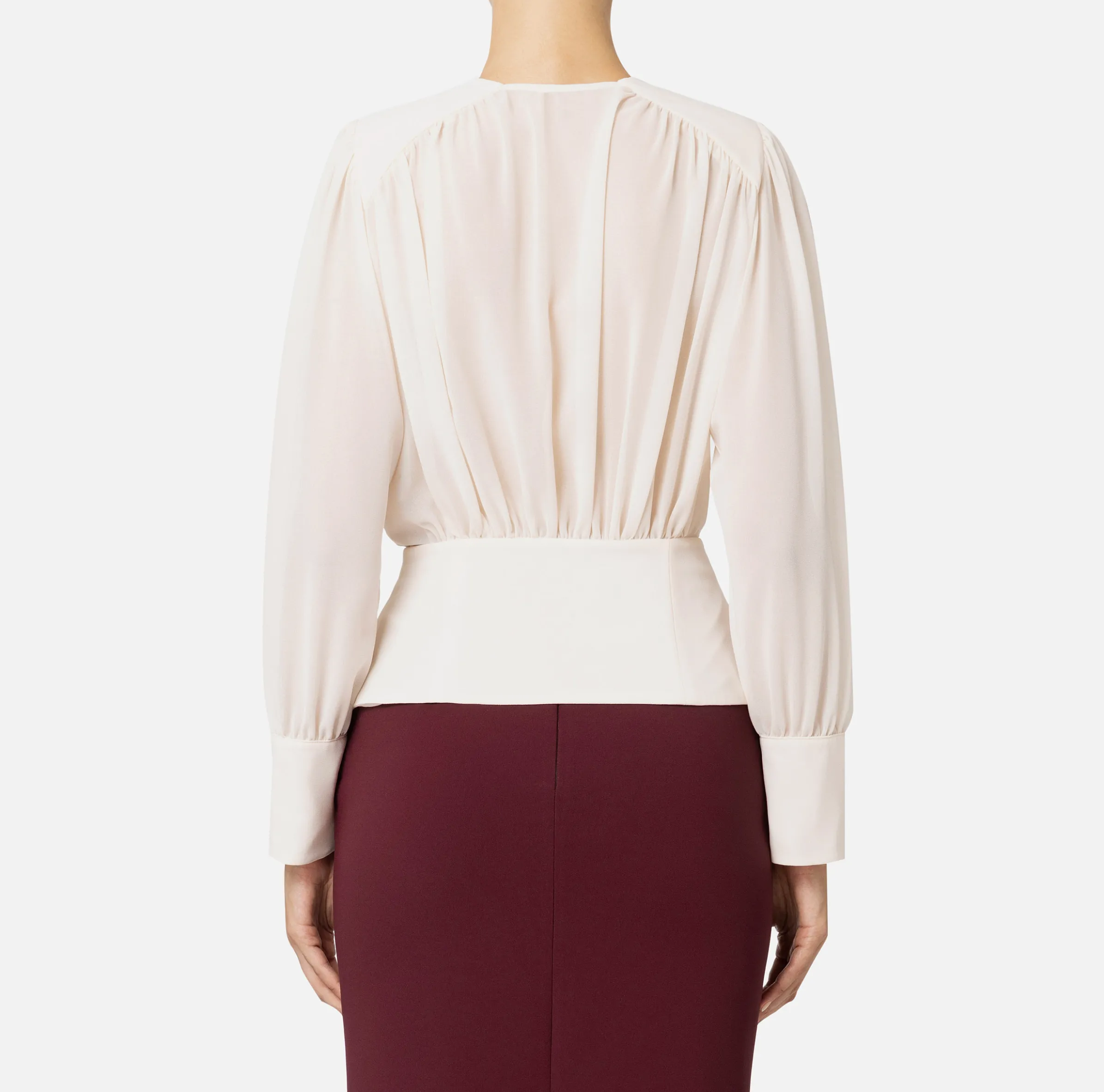 Blusa in georgette con baschina