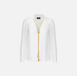 Blusa in georgette con charms collana