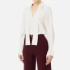 Blusa in georgette con foulard