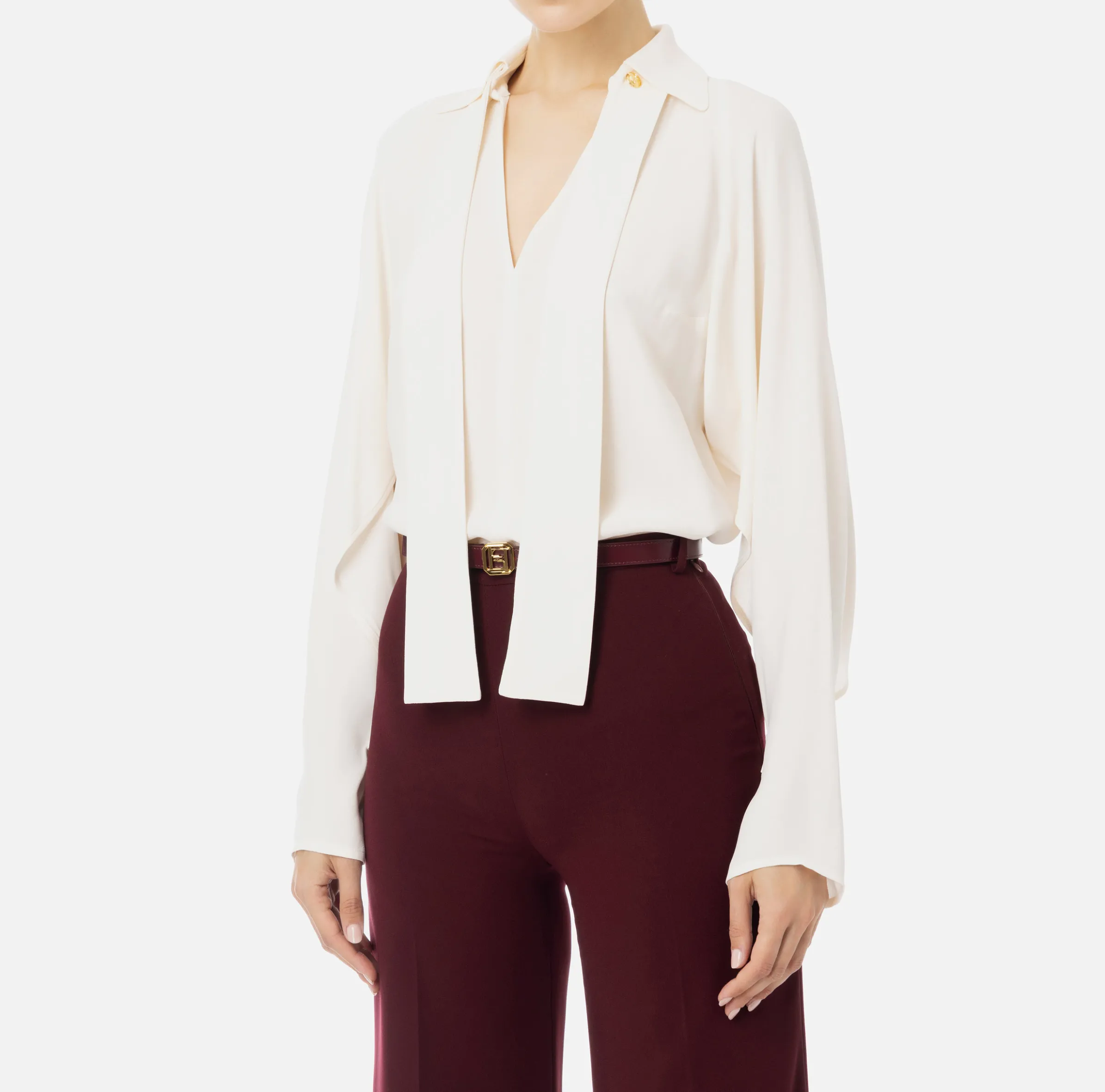 Blusa in georgette con foulard
