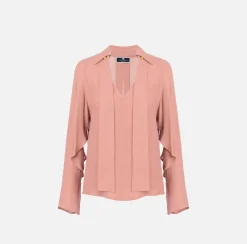 Blusa in georgette con foulard