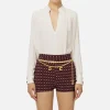 Blusa in georgette con pattern a righe