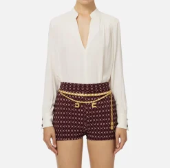 Blusa in georgette con pattern a righe
