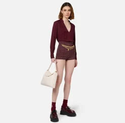 Blusa in georgette con pattern a righe