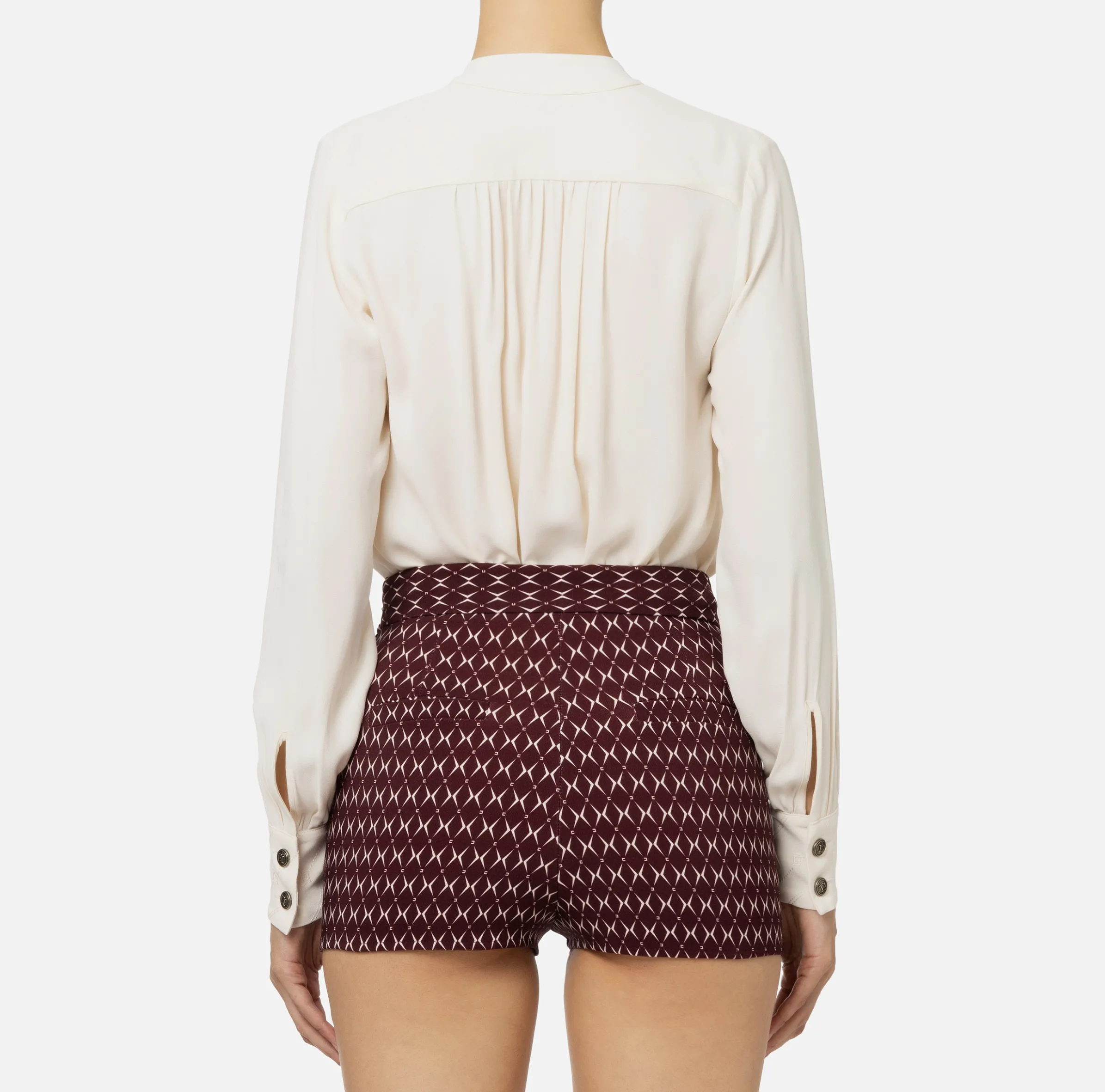 Blusa in georgette con pattern a righe