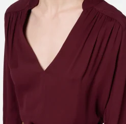 Blusa in georgette con pattern a righe