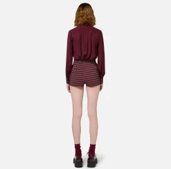 Blusa in georgette con pattern a righe