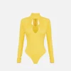 Body in jersey con collo effetto sciarpa