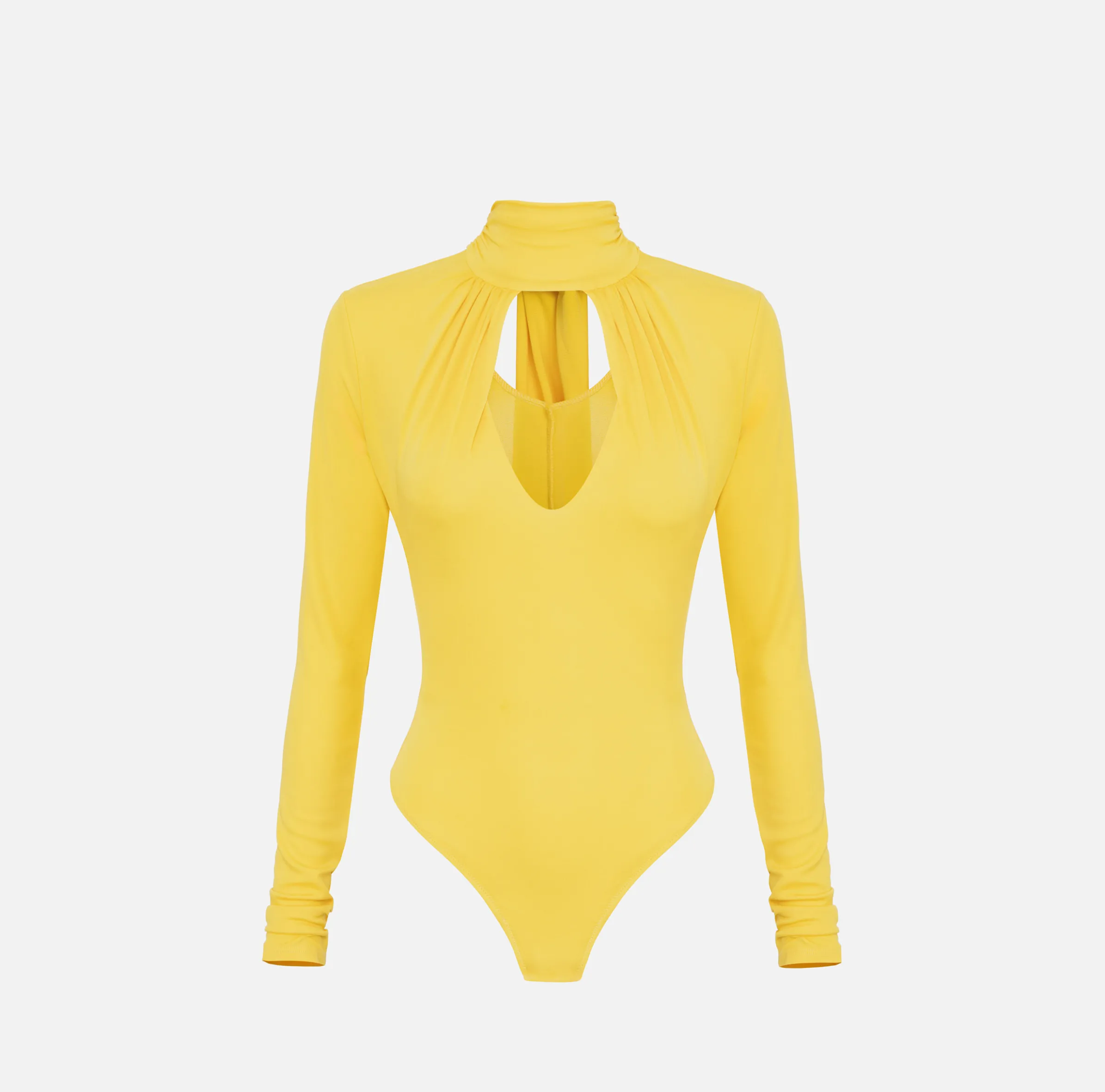 Body in jersey con collo effetto sciarpa