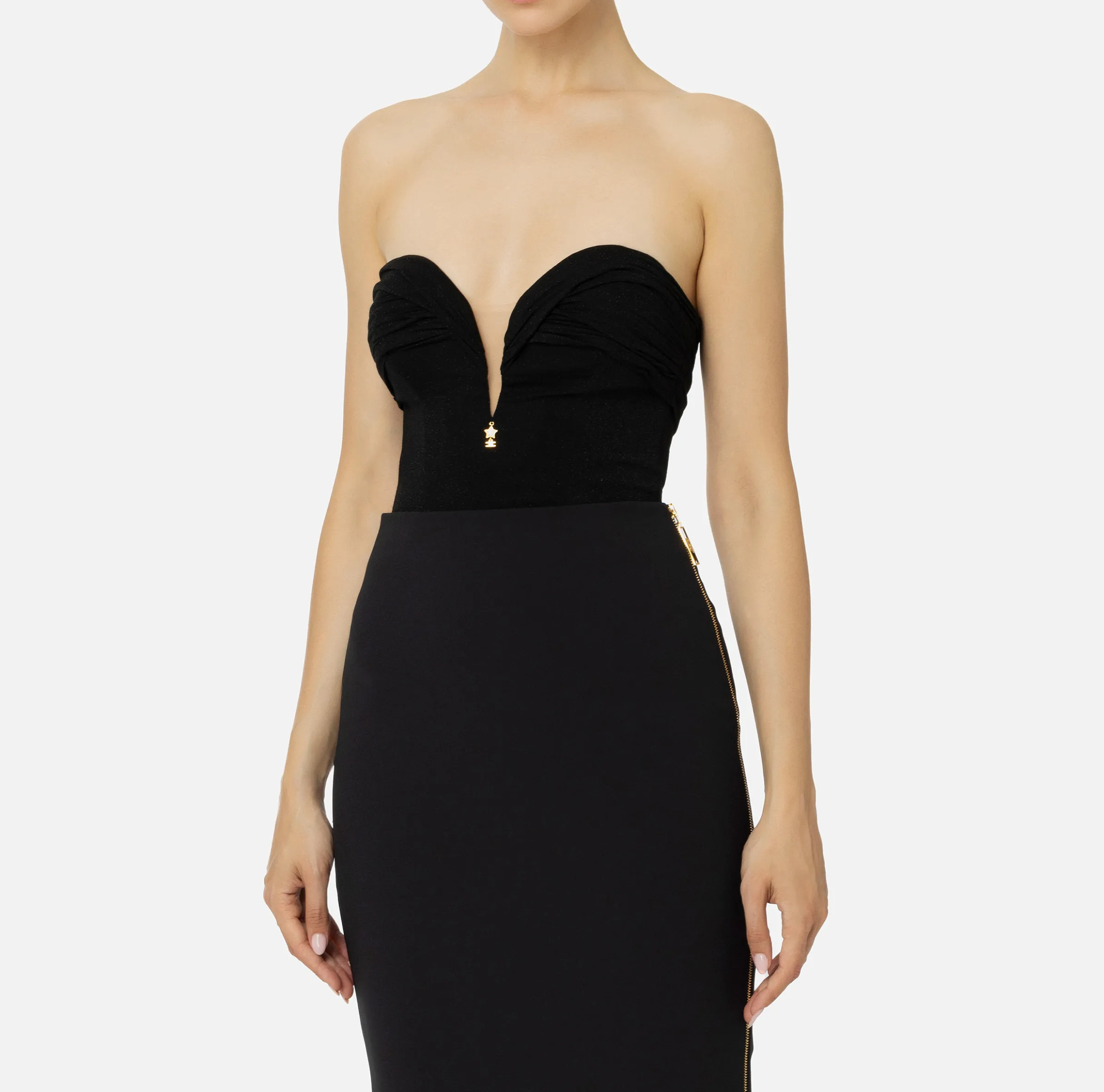 Body in jersey lurex plissettato