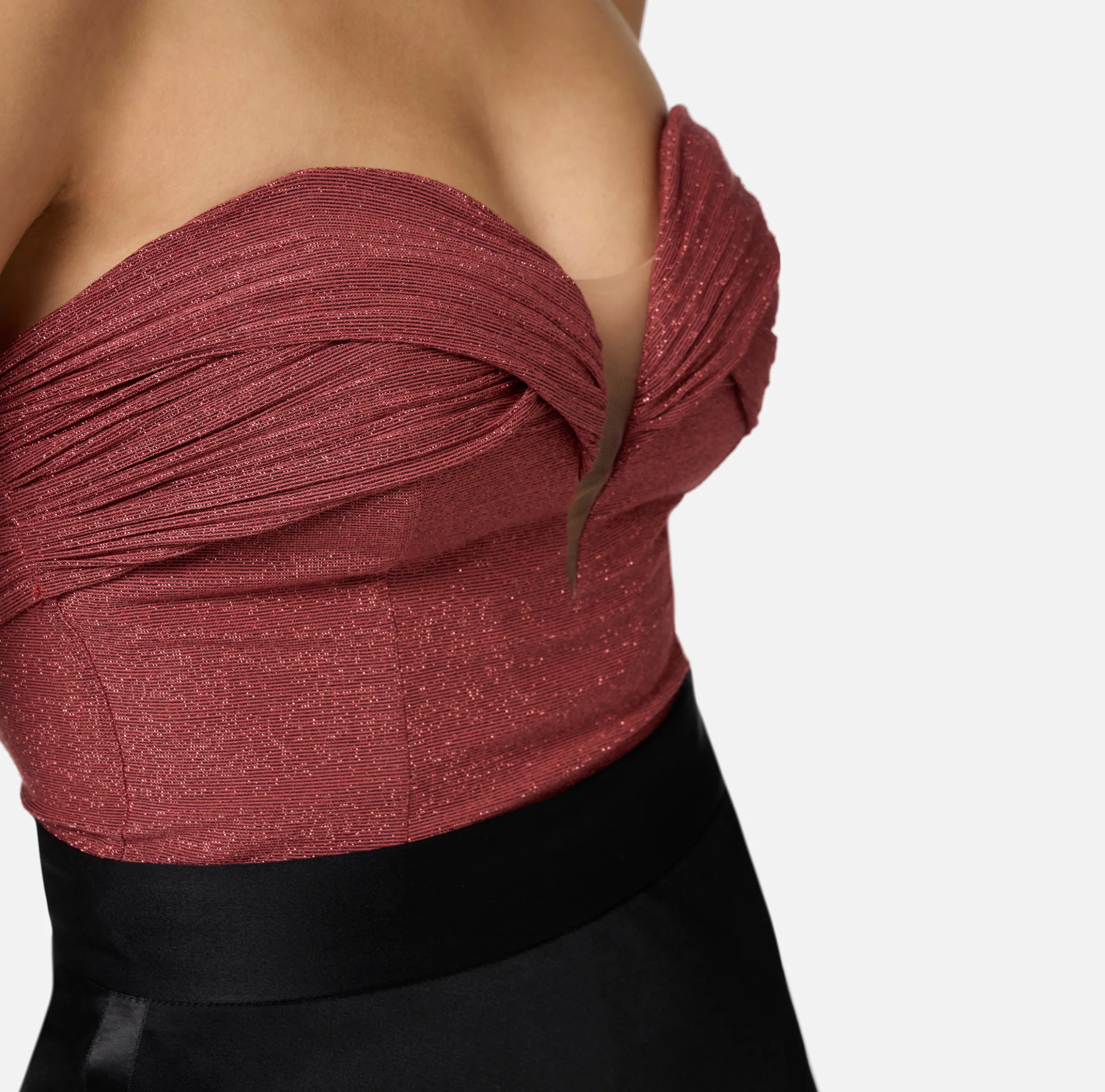 Body in jersey lurex plissettato
