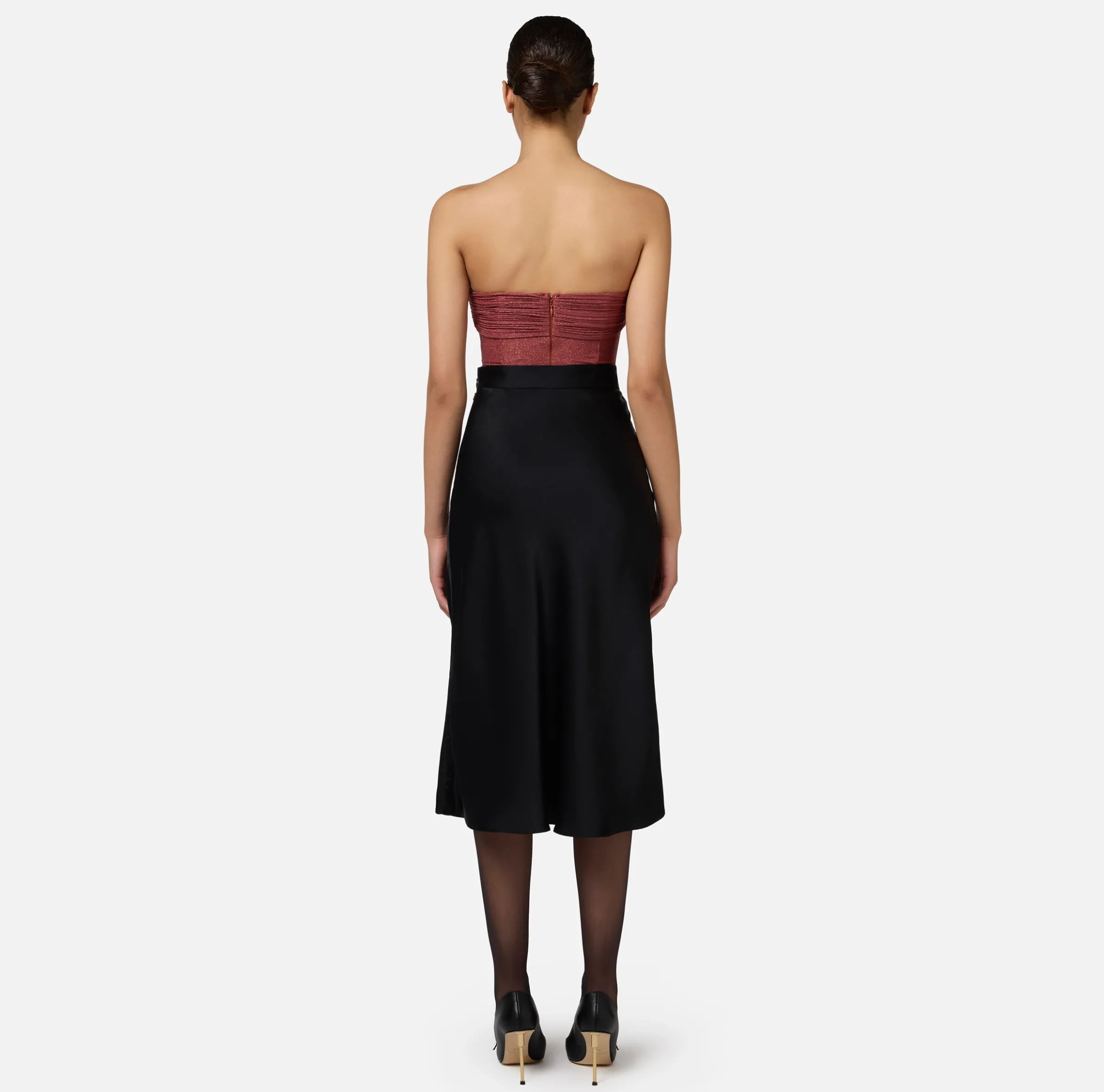 Body in jersey lurex plissettato