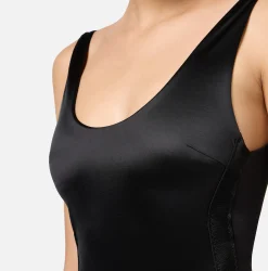 Body in lycra con bande in elastico logato
