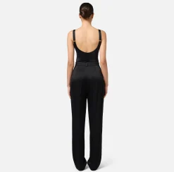 Body in lycra con bande in elastico logato