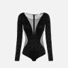 Body in lycra flock e tulle