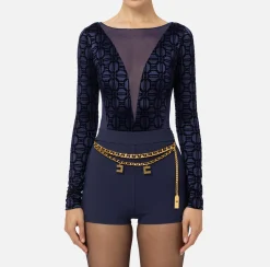 Body in lycra flock e tulle