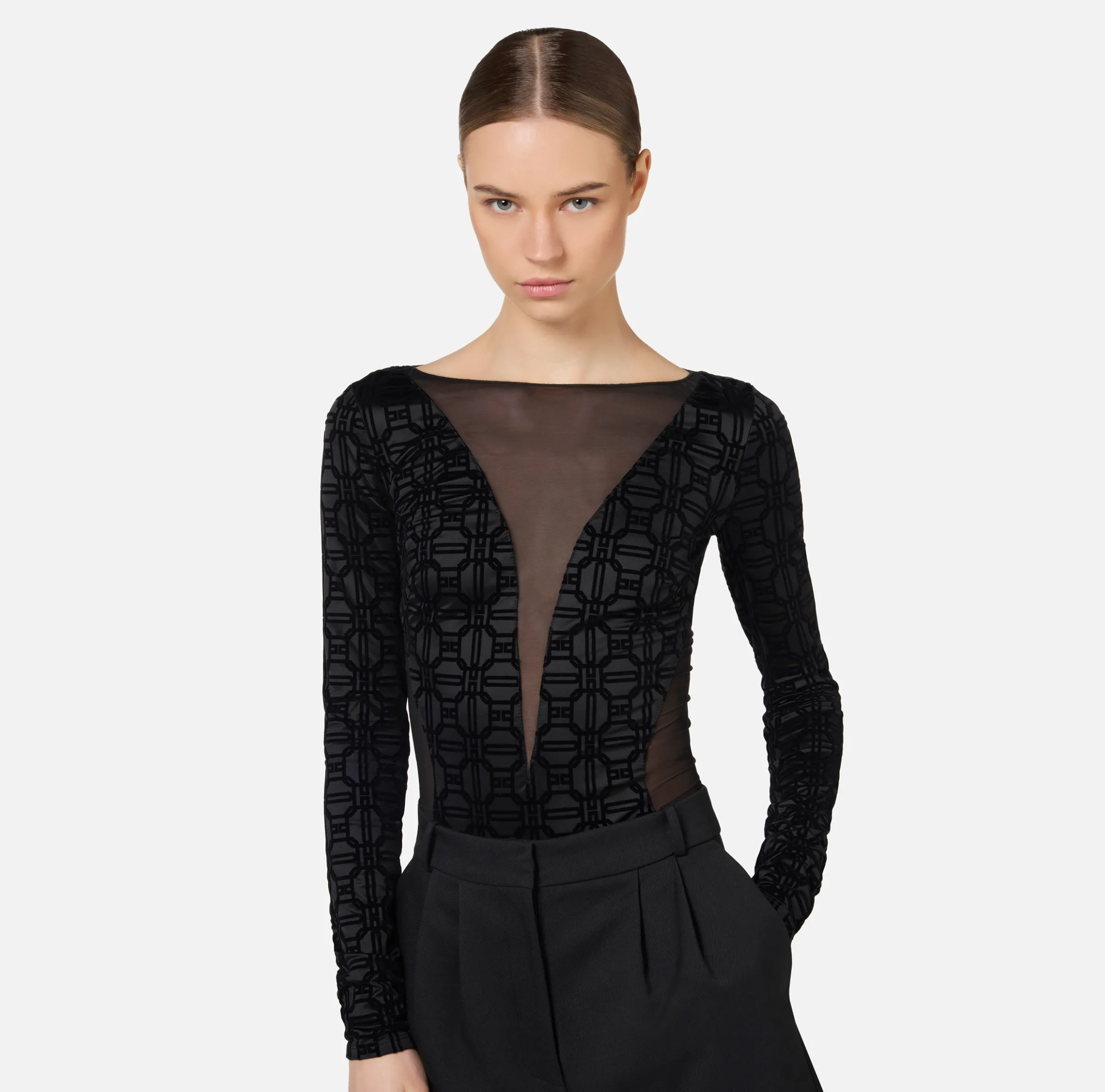 Body in lycra flock e tulle