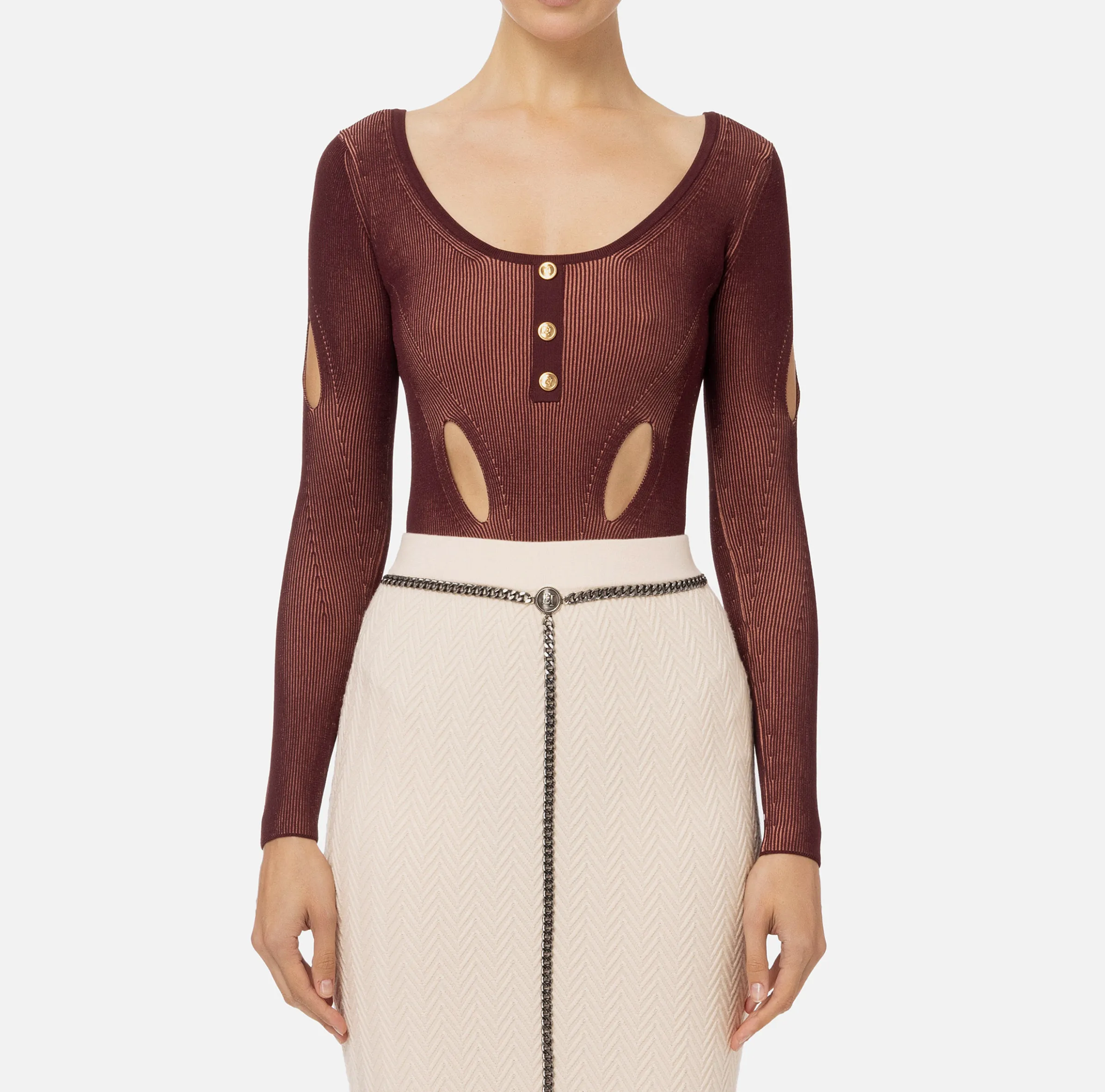 Body in misto viscosa con cut-out