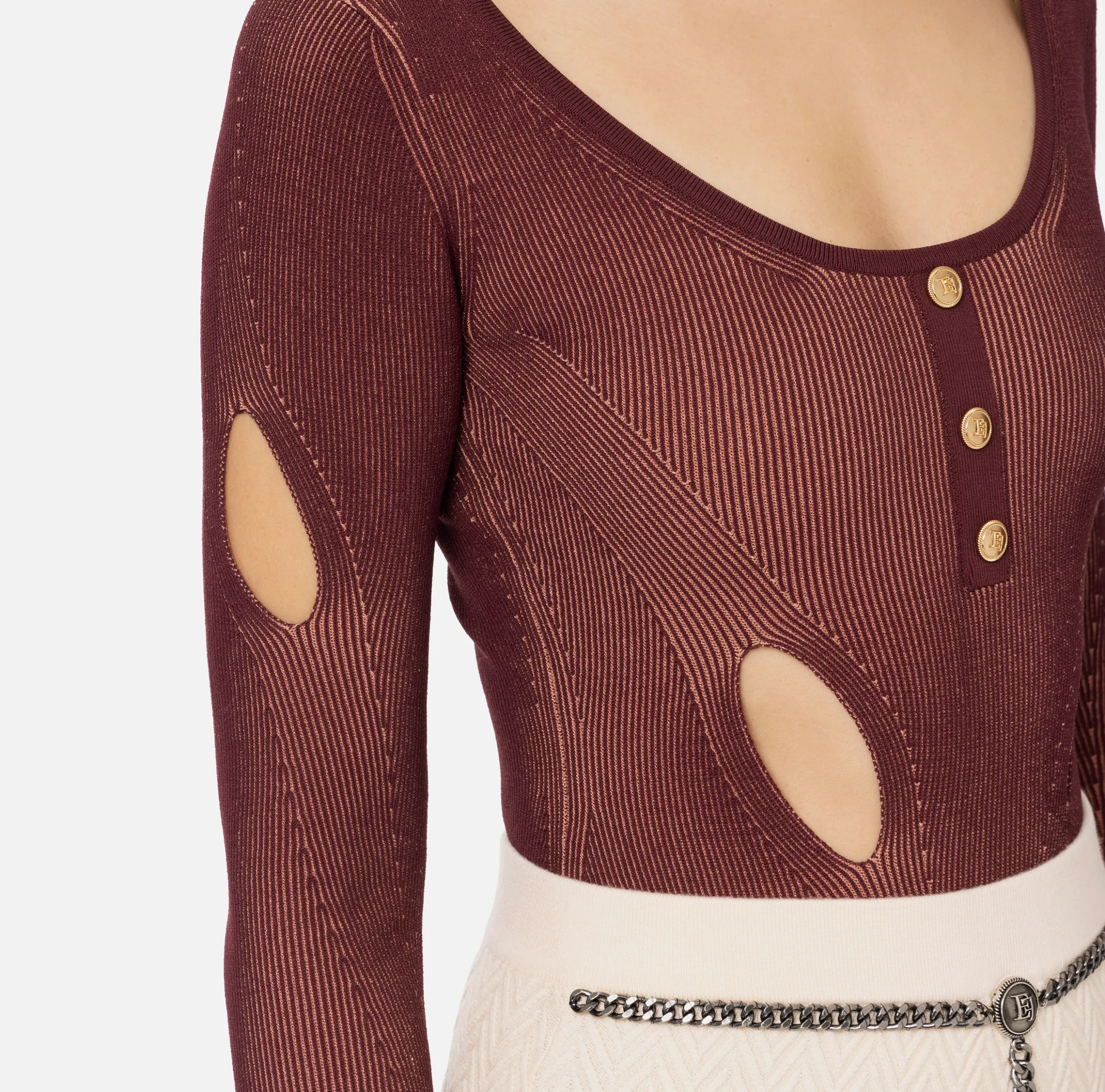 Body in misto viscosa con cut-out