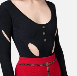 Body in misto viscosa con cut-out
