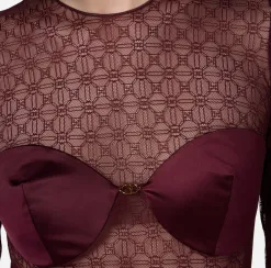 Body in tulle jacquard con coppe