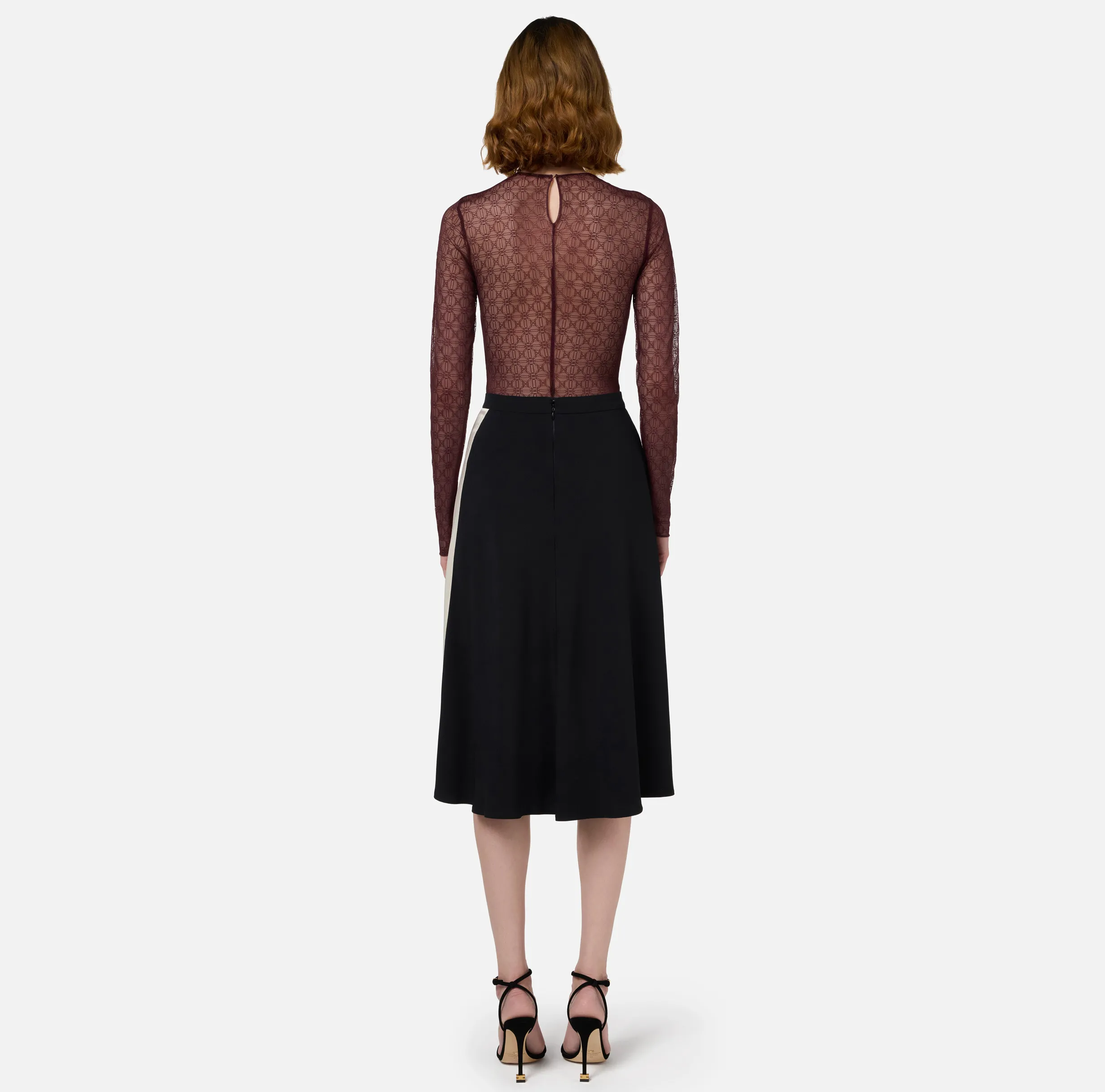 Body in tulle jacquard con coppe